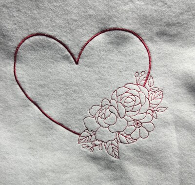 Embroidered Floral Heart Sweatshirt - image5